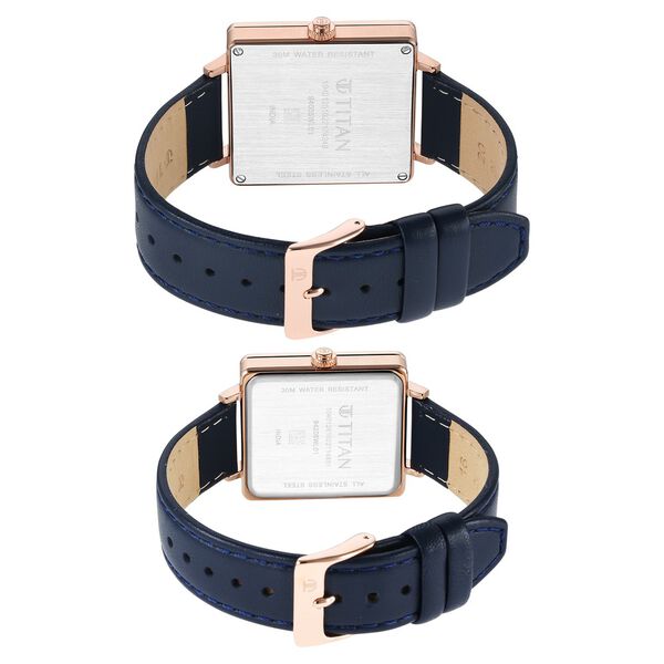 Titan Bandhan Black Dial Quartz Multifunction Leather Strap Watch for Couple - image number 4