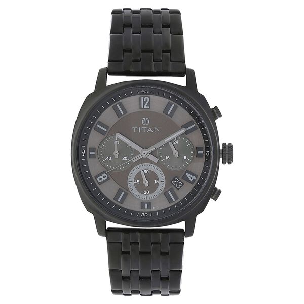 Titan Quartz Chronograph Brown Dial Stainless Steel Strap Watch for Men - image number 0