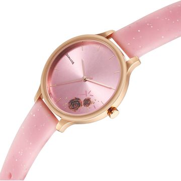 Sonata Blush Quartz Analog Pink dial Plastic Strap Watch for Women
