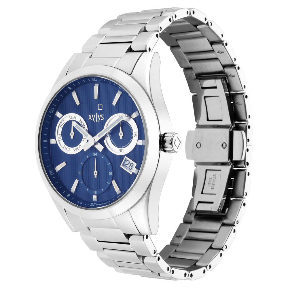 Buy Online Xylys Swiss Multifunction Silver Stainless Steel Strap