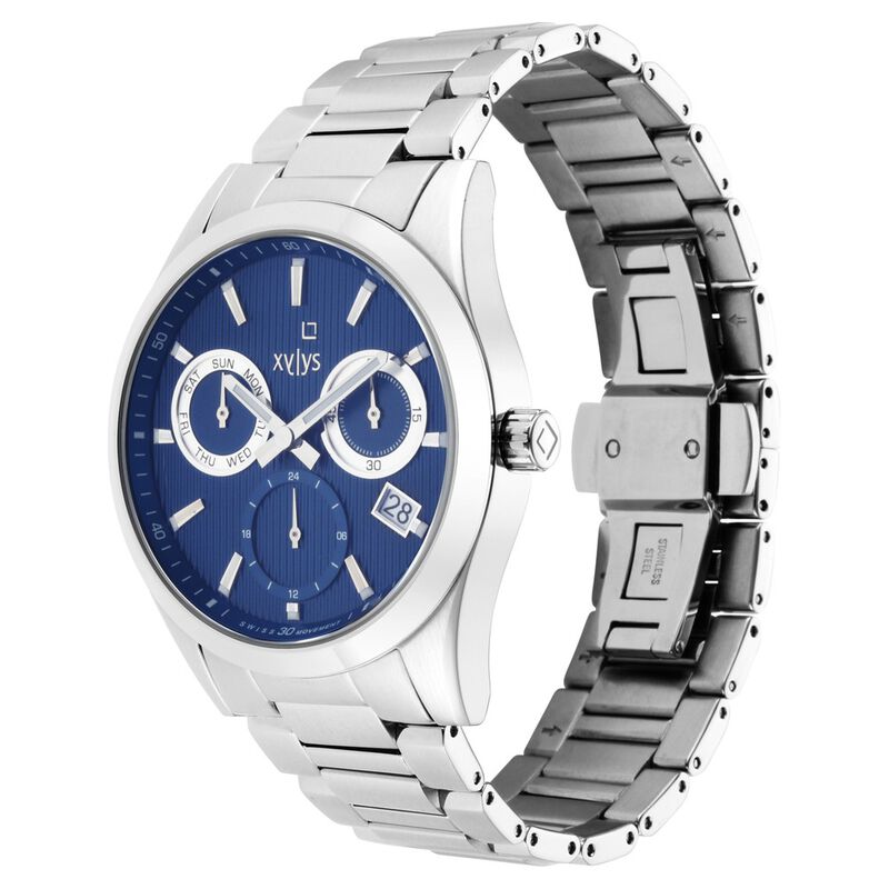 Buy Online Xylys Quartz Multifunction Blue Dial Stainless Steel Strap