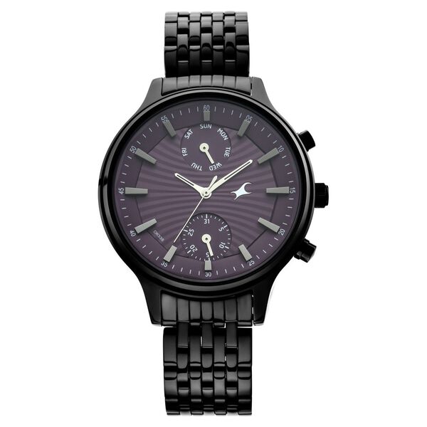 Fastrack Ruffles Quartz Multifunction Purple Dial Stainless Steel Strap Watch for Girls - image number 2