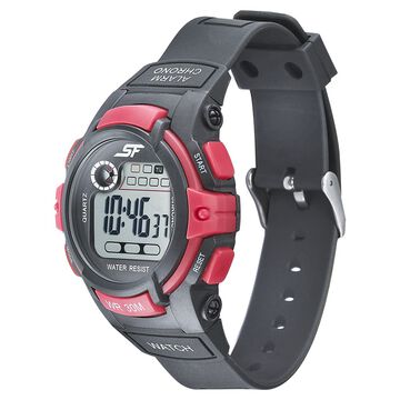 SF Digital Dial Black PU Strap Watch for Men