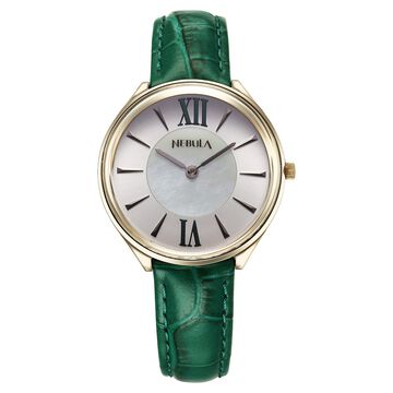 Titan Nebula 18 Karat Gold Quartz Analog Mother Of Pearl Dial Watch For Women