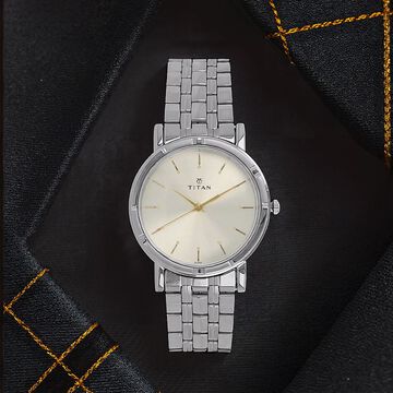 Titan Karishma Quartz Analog Silver Dial Silver Stainless Steel Strap Watch For Men