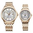 Titan Bandhan Quartz Analog with Date Silver Dial Rose Gold Stainless Steel Strap Watch For Couple - image number 0