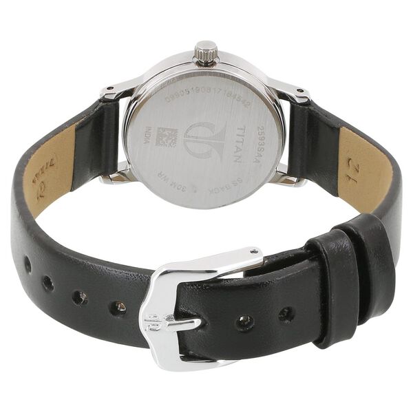 Titan Quartz Analog Black Dial Leather Strap Watch for Women - image number 3