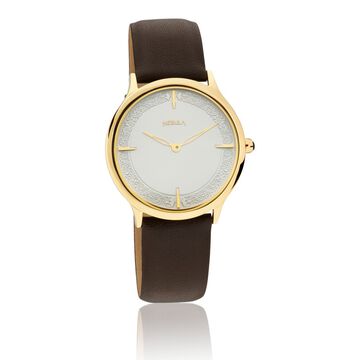 Titan Nebula Deccan Treasures 18k Gold Analog Leather Strap Watch for Men