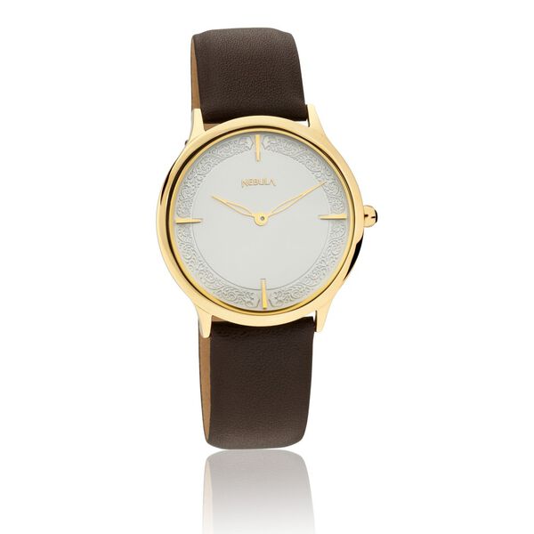 Titan Nebula Deccan Treasures 18k Gold Analog Leather Strap Watch for Men - image number 1