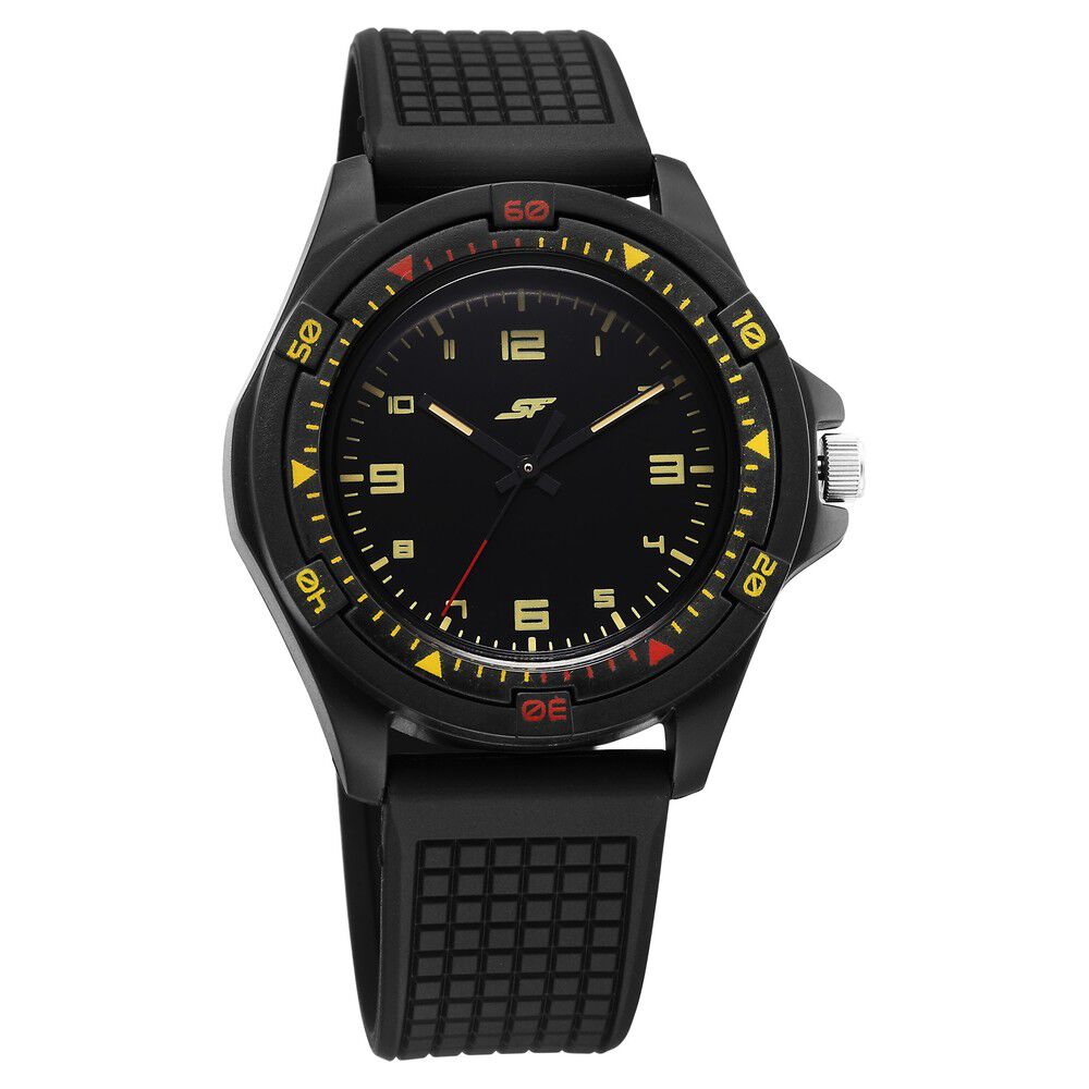 Buy Online SF Sporty Analogs Quartz Analog Black Dial Black Plastic Strap Watch For Men 7930pp34w Titan