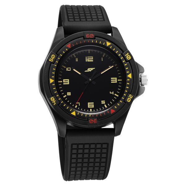 SF Sporty Analogs Quartz Analog Black Dial Black Plastic Strap Watch For Men - image number 0