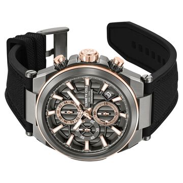 Kenneth Cole Quartz Multifunction Grey Dial Black Colour Silicone Strap Watch For Men