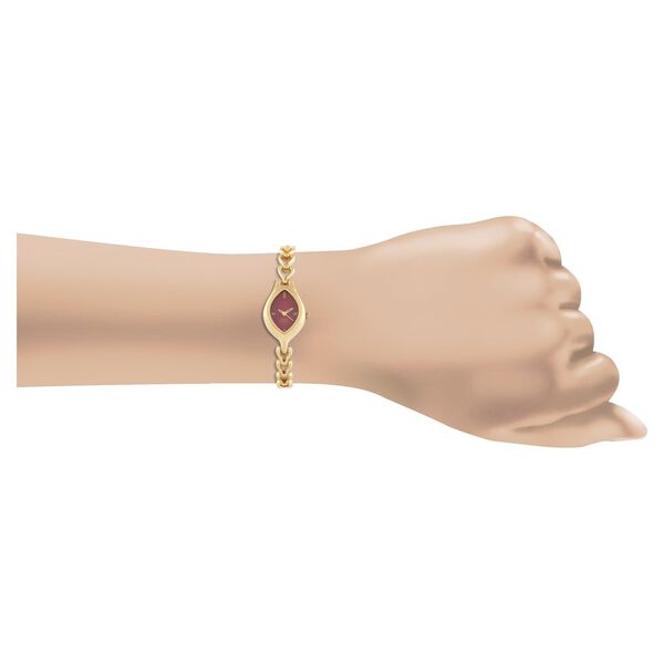 Titan Raga Red Dial Analog Stainless Steel Strap watch for Women - image number 3