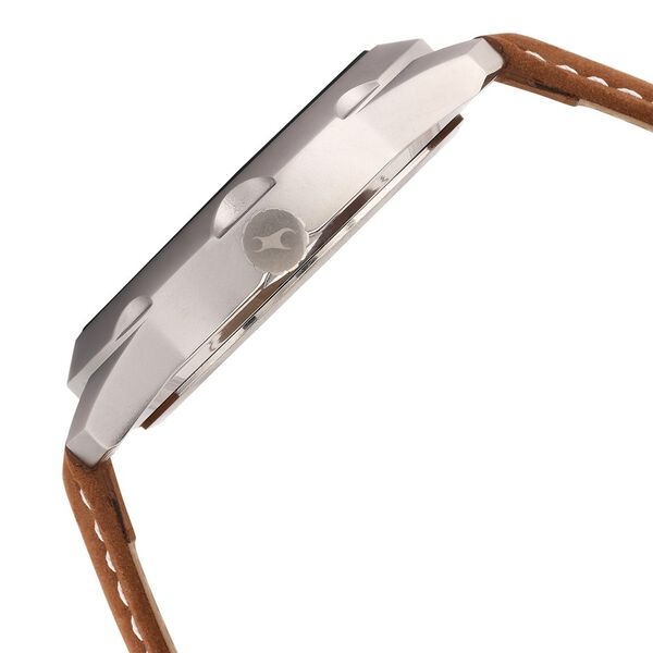 Fastrack Quartz Analog with Day and Date Blue Dial Leather Strap Watch for Guys - image number 3