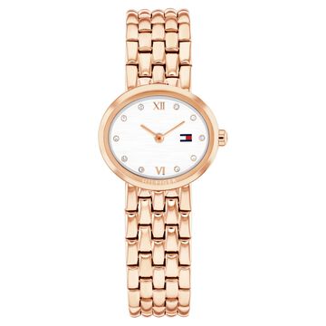 Tommy Hilfiger Quartz Analog Silver Dial Rose Gold Stainless Steel Strap Watch For Men