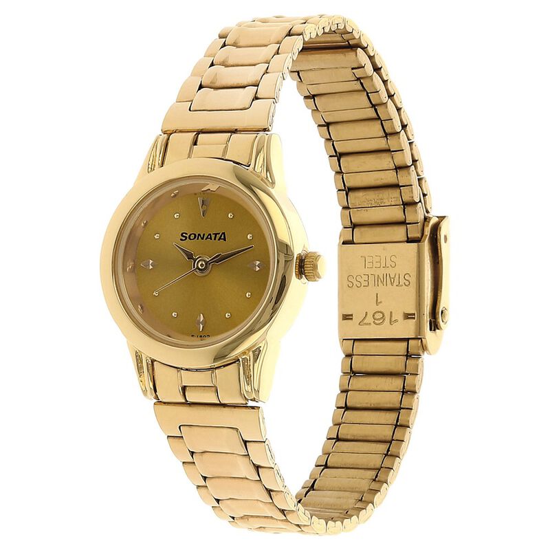 Sonata Quartz Analog Champagne Dial Stainless Steel Strap Watch for Women - image number 1