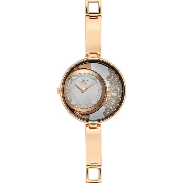 Titan Raga Power Pearls Quartz Analog White Dial with loose pearls Metal Strap Watch for Women - image number 3