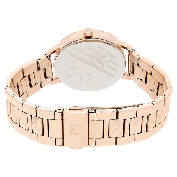 Titan Purple Past ModernRose Gold Dial Analog Stainless Steel Strap Watch for Women - image number 3