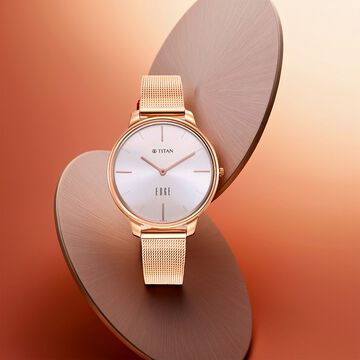 Titan Edge White Dial Analog Stainless Steel Strap watch for Women