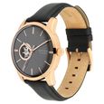 Titan Automatic Open Heart Black Dial Black Leather Strap Watch for Men - image number 4