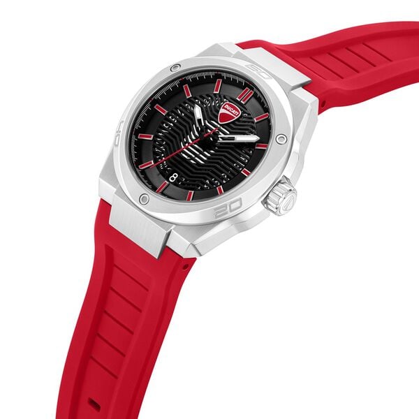 Ducati Quartz Analog Black Dial Red Silicone Strap Watch For Men - image number 1