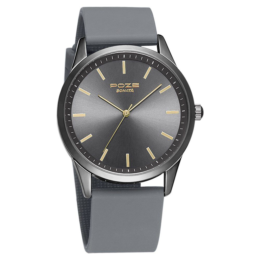 Buy Online Poze by Sonata Quartz Analog Black Dial Silicone Strap