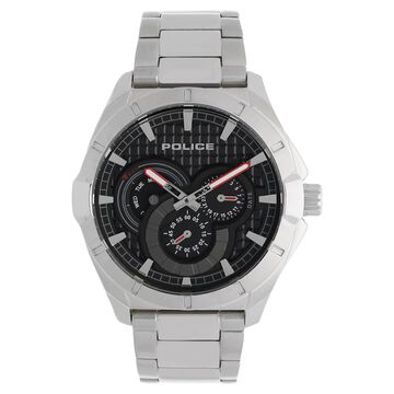 Police Quartz Multifunction Black Dial Stainless Steel Strap Watch for Men