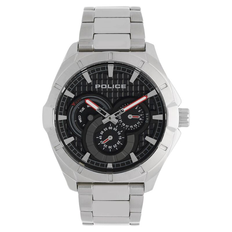 Police Quartz Multifunction Black Dial Stainless Steel Strap Watch for Men - image number 0