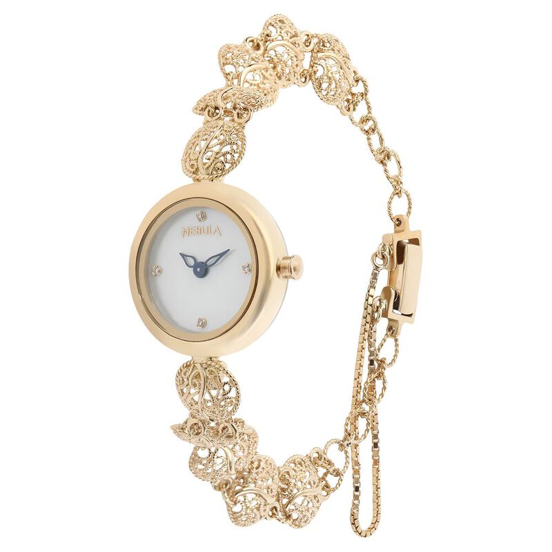 Titan Nebula Filigree Quartz Analog 18 Karat Solid Gold Watch for Women - image number 4