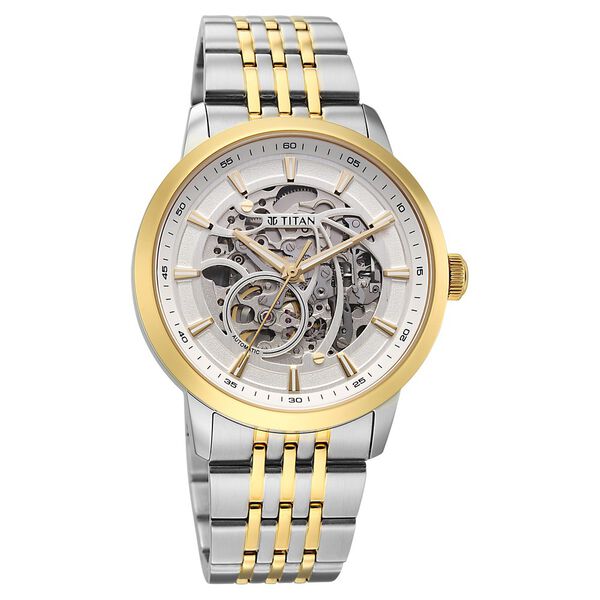 Titan Phoenix Skeletal Automatic Analog with Gold & Steel Dial, Gold & Steel Strap Watch for Men - image number 1