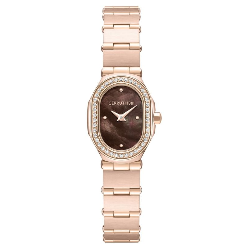 Cerruti 1881 Quartz Analog Brown Dial Rose Gold Colour Stainless Steel Strap Watch For Women
