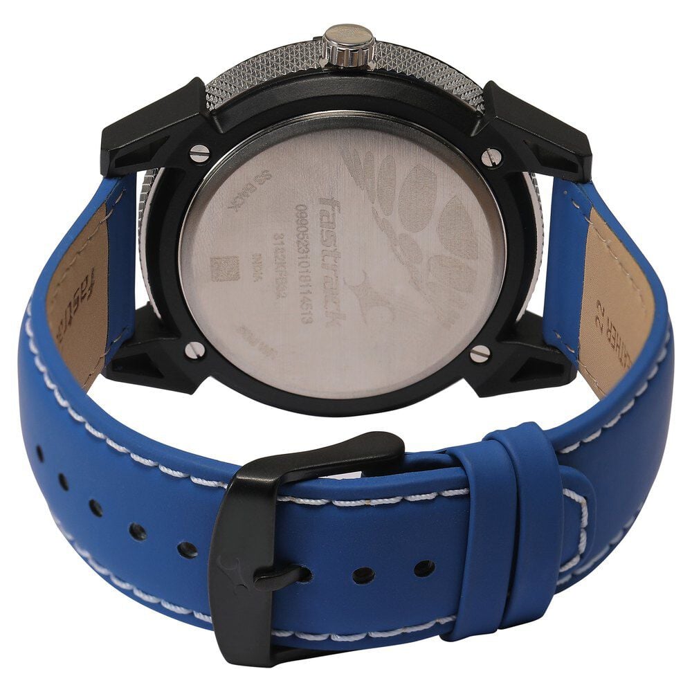 Fastrack Quartz Analog Silver Dial Leather Strap Watch for Guys - image number 4