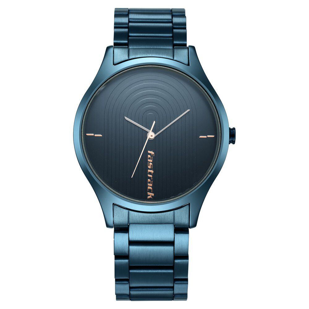 Fastrack Style Up Quartz Analog Blue Dial Stainless Steel Strap Watch for Guys - image number 2