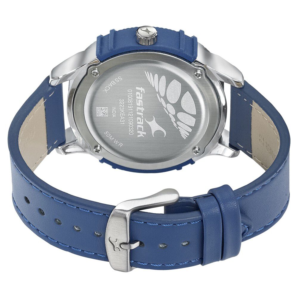 Fastrack Dial It Up Quartz Analog with Date Blue Dial Leather Strap Watch for Guys - image number 4
