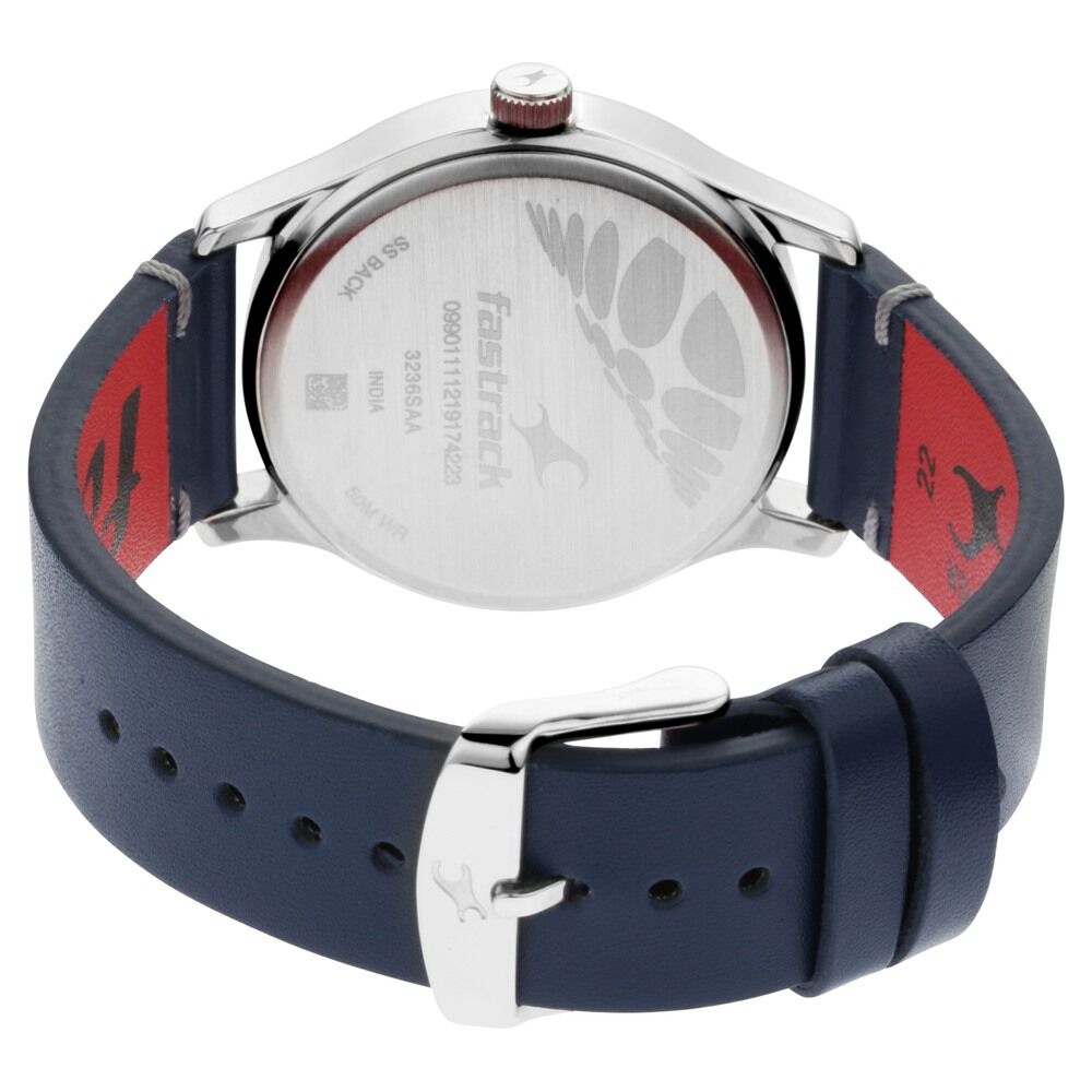 Fastrack I Love Me Quartz Analog Silver Dial Leather Strap Watch for Guys - image number 4