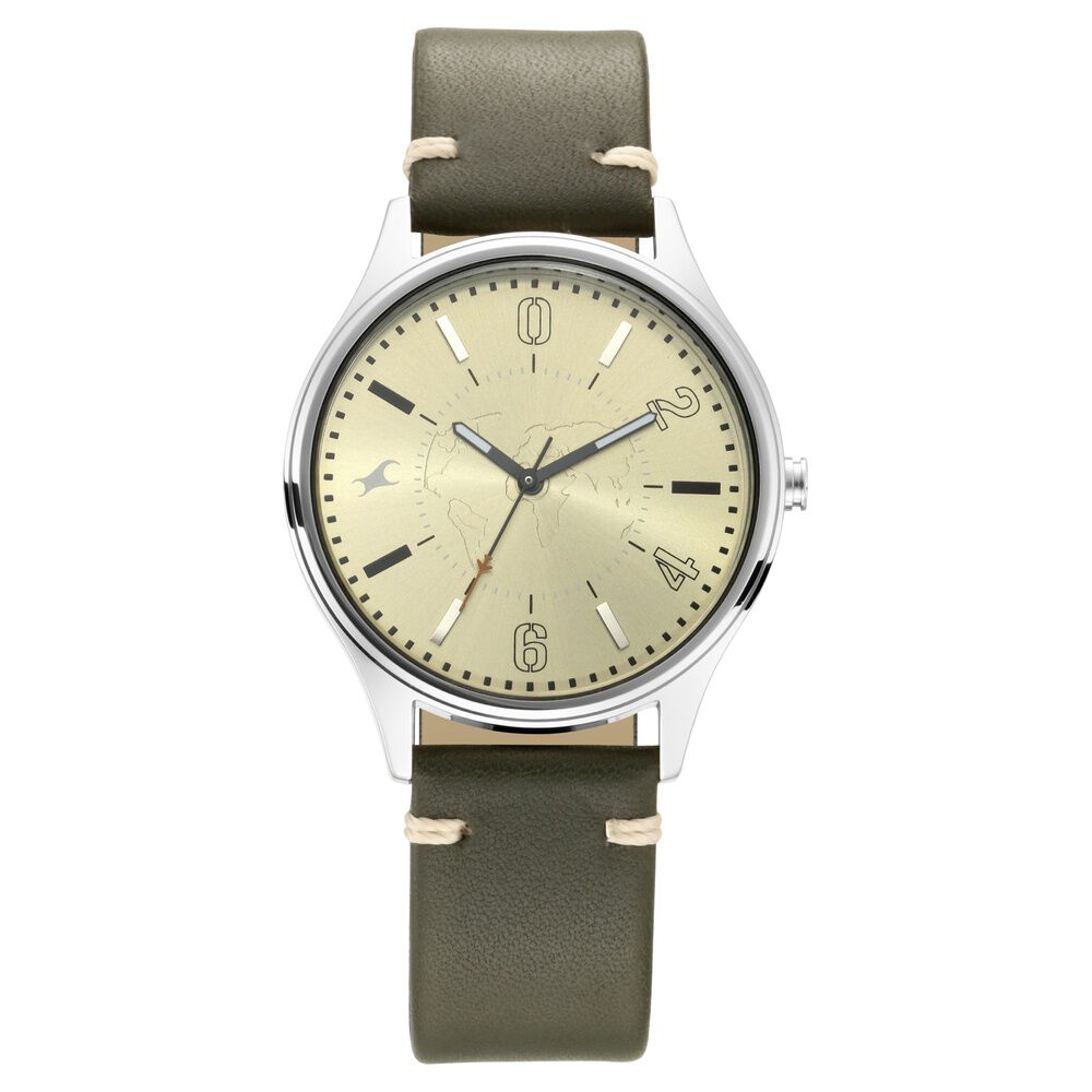 Buy Online Fastrack Tripster Quartz Analog Green Dial Leather Strap ...