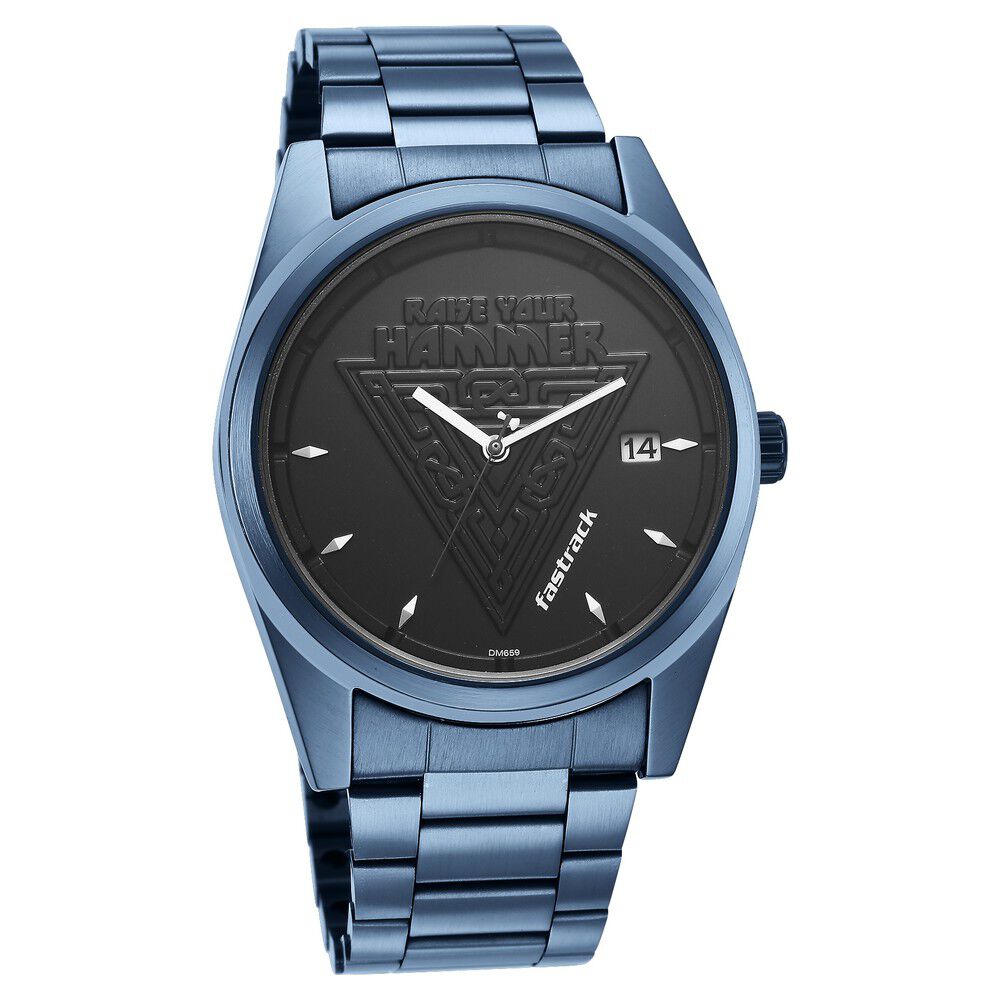 Fastrack Thor Quartz Analog with Date Black Dial Metal Strap Watch for Guys - image number 1