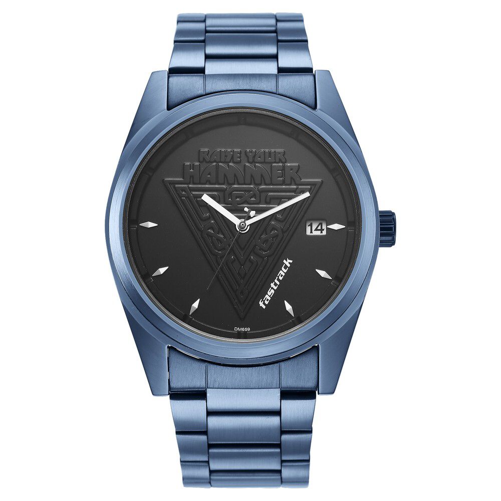 Fastrack Thor Quartz Analog with Date Black Dial Metal Strap Watch for Guys - image number 2
