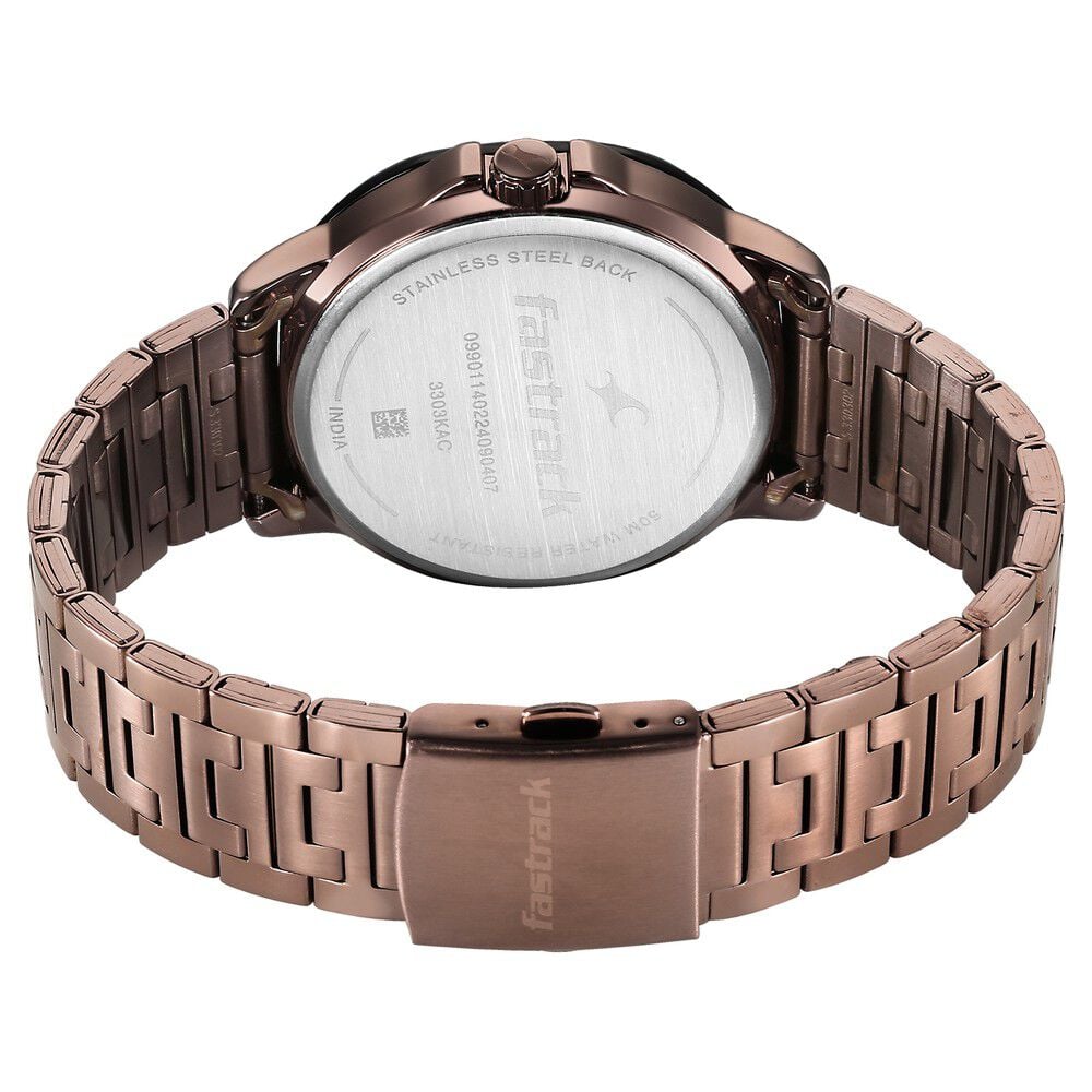 Buy Online Fastrack Fleek Quartz Multifunction Black Dial Brown ...