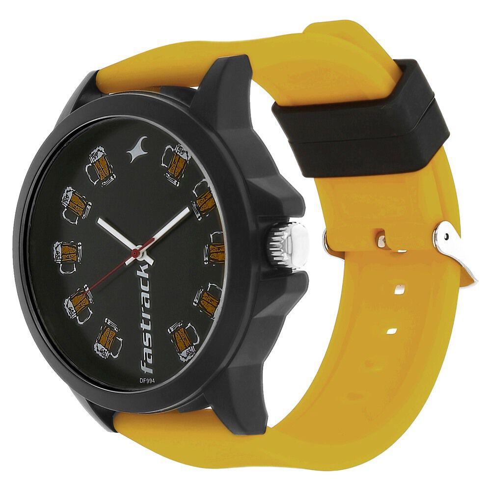 Buy Online Fastrack Quartz Analog Black Dial Silicone Strap Watch for ...