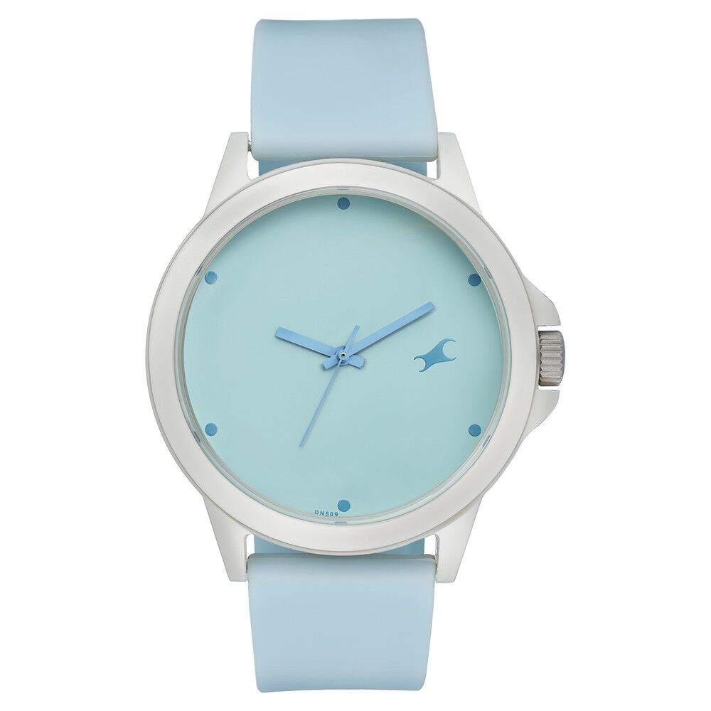 Fastrack Tees Quartz Analog Blue Dial Silicone Strap Unisex Watch - image number 1