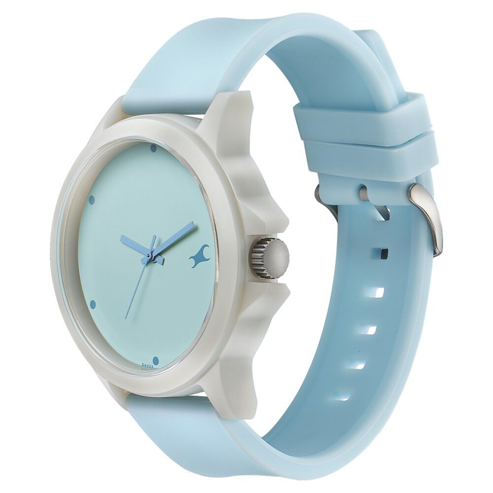 Fastrack Tees Quartz Analog Blue Dial Silicone Strap Unisex Watch - image number 2