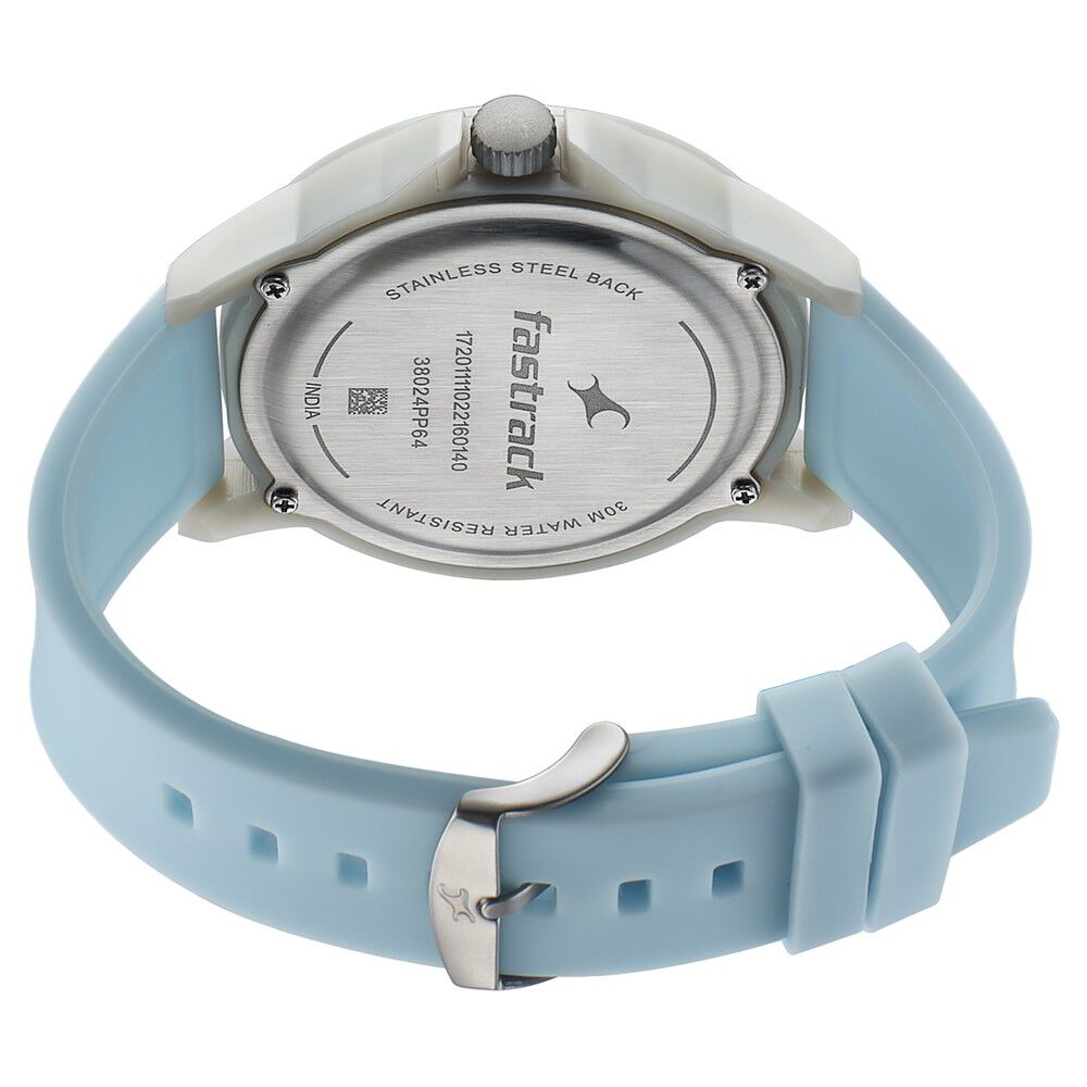 Fastrack Tees Quartz Analog Blue Dial Silicone Strap Unisex Watch - image number 4
