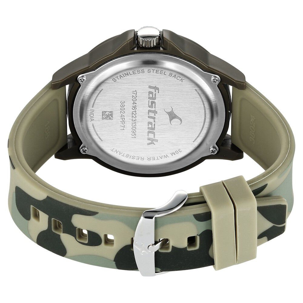 Buy Online Fastrack Tees Wanderlust Quartz Analog Black Dial Silicone ...