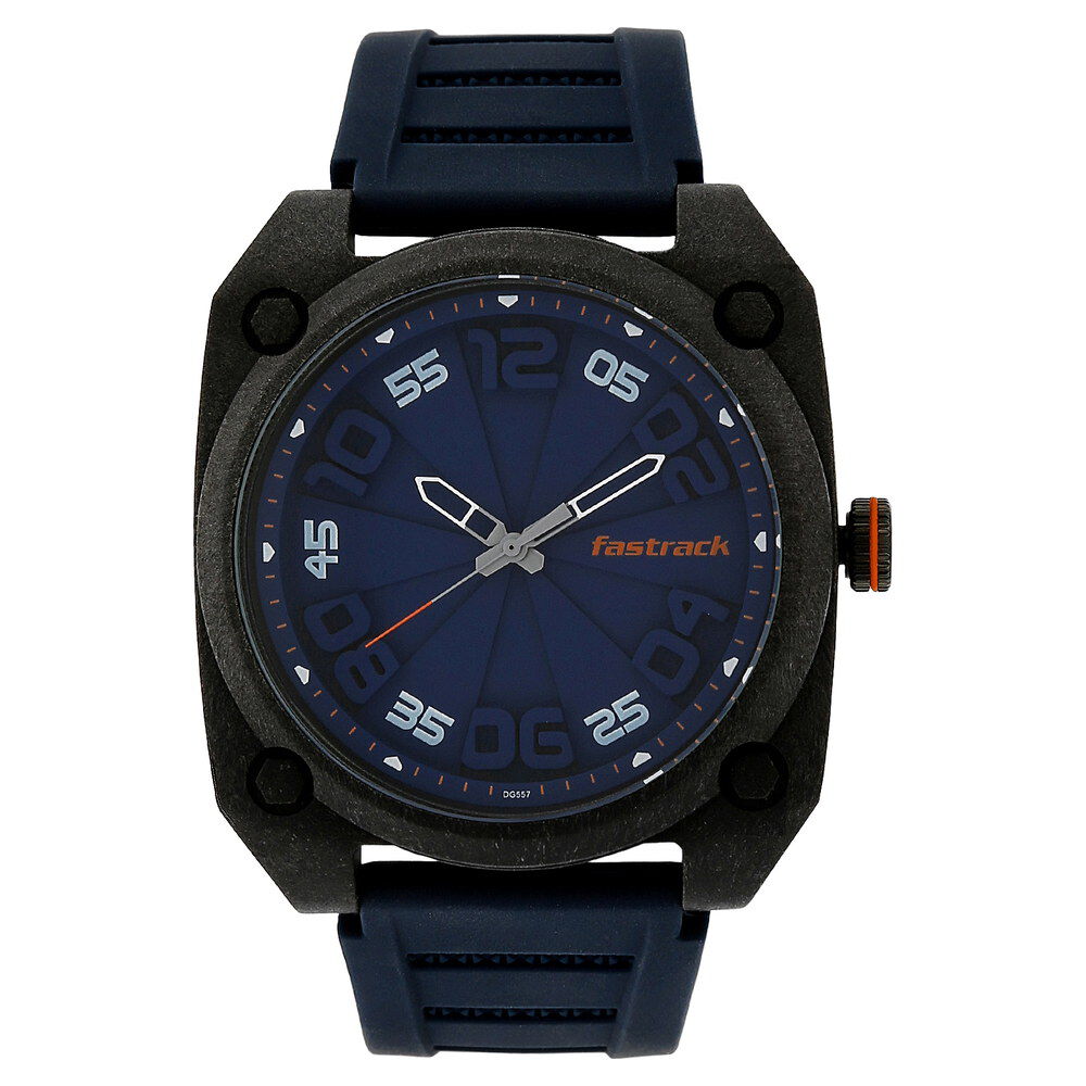 Fastrack Light Weight Quartz Analog Blue Dial Silicone Strap Watch for Guys - image number 0