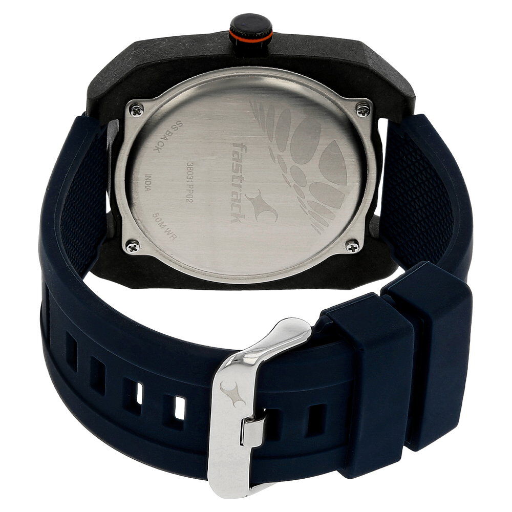 Fastrack Light Weight Quartz Analog Blue Dial Silicone Strap Watch for Guys - image number 3