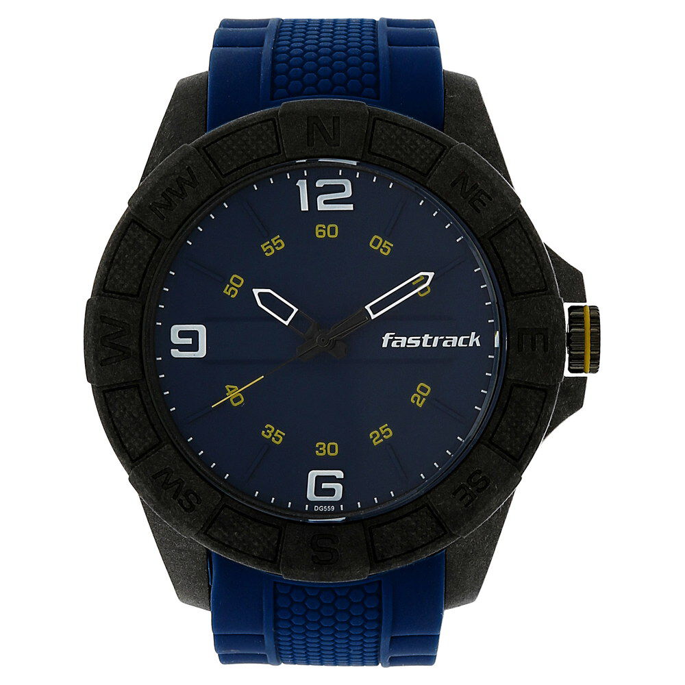 Fastrack Light Weight Quartz Analog Blue Dial Silicone Strap Watch for Guys - image number 0