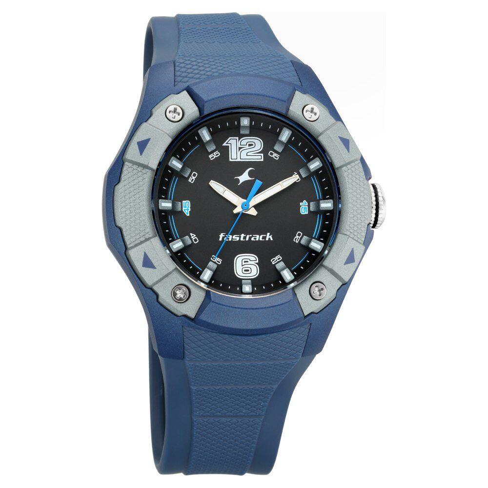 Fastrack Trendies Quartz Analog Black Dial Silicone Strap Watch for Guys - image number 1