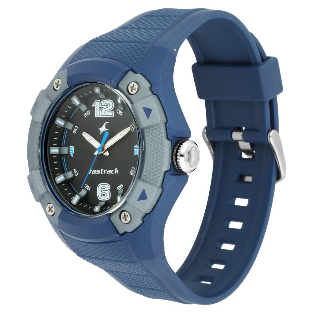 Fastrack Trendies Quartz Analog Black Dial Silicone Strap Watch for Guys - image number 3