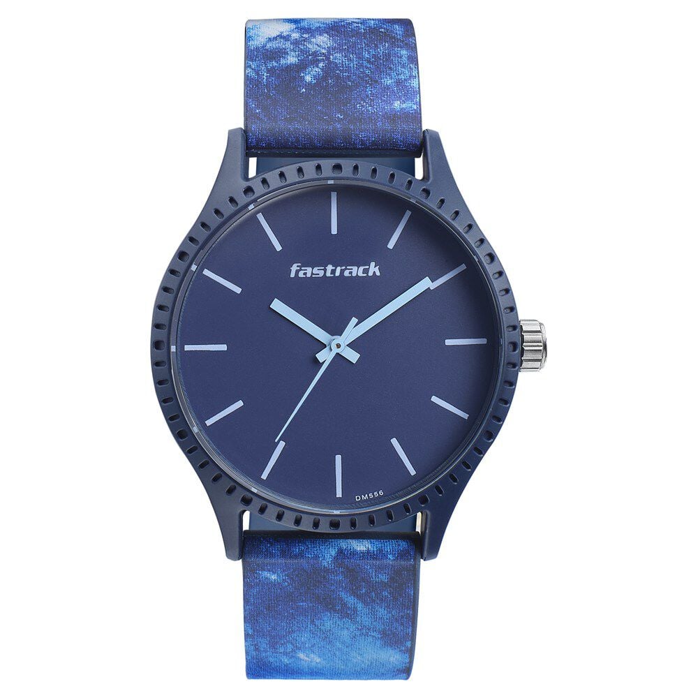 Fastrack Tie & Dye Quartz Analog Blue Dial Silicone Strap Watch for Guys - image number 1
